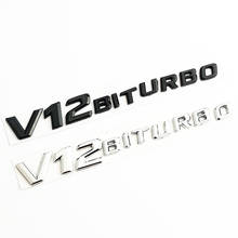 2 PCS 3D ABS V12 BITURBO Logo Emblem Rear Badge Side Car Sticker For C63 E300L Fender Side Supercharge Turbo Logo Car Styling 2024 - buy cheap