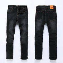 Jeans demin masculinos de alta qualidade, moda 2020, slim fit, cor preta e azul, plus size 28-46 48 2024 - compre barato