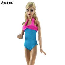 Biquíni azul rosa para boneca barbie, roupas de banho, maiô de uma peça para boneca barbie, acessórios de casa de boneca, brinquedo infantil 2024 - compre barato