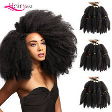 Hair Nest Afro kinky Bulk Twist Braids Curly Crochet Braid Hair Extensions 14 inch Synthetic Ombre Braiding Hair For Black Women 2024 - buy cheap