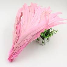 Factory Cheap Sales 12-14inch 500pcs/lot Hot Sale Natural Bleached&Dyed Pink Decoration Rooster Tail Feathers wedding decoration 2024 - buy cheap
