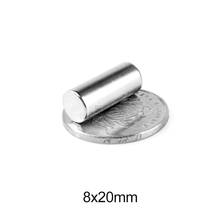 5~50PCS 8x20 mm  Powerful Magnetic Magnet 8mm x 20mm Thick Permanent Neodymium Magnet Strong 8x20mm Round Search Magnet 8*20 mm 2024 - buy cheap