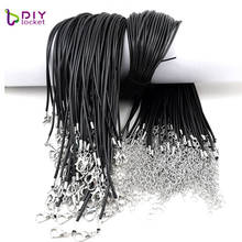 Wholesale100pcs/lot Black Leather Cord Adjustable 50+5cm Rope Chain Necklace for DIY Jewelry Making Findings LSCH15 2024 - buy cheap
