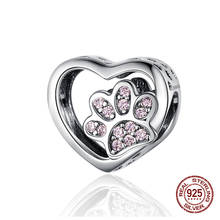 rebeke fit bangle original bracelet charms cat printed heart shaped beads 925 sterling silver charm jewelry diy making 2024 - buy cheap