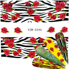 Наклейки для ногтей с цветами и листьями, 1 шт. 2024 - купить недорого