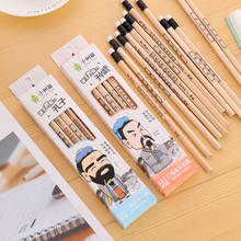 12pcs HB Wooden Pencils with Eraser Creative Chinese Style Poetry Printing Pencil Student Stationery School Supplies Kids Pencil 2024 - buy cheap