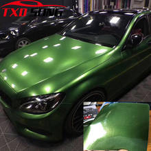 Adesivo metálico verde brilho mamba, 10/20/30/40/50/60x152cm, adesivo vinil para embrulho de carro, metal alto brilho 2024 - compre barato