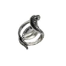 Sterling Silver Thai Silver Jewelry Vintage S925 Sterling Silver Realistic Big Cobra Male Open Ring 2024 - buy cheap
