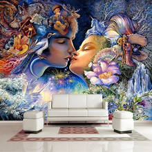Papel de parede personalizado 3d, parede de personalizável, casal, personagem criativa, pintura a óleo, fotos fantasia, murais de parede, sala de estar, plano de fundo de tv 2024 - compre barato