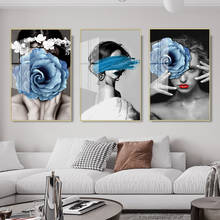 Pinturas en lienzo de chica de las flores de estilo nórdico SELFLESSLY, imágenes artísticas para pared sobre lienzo, carteles para salón, arte decorativo moderno 2024 - compra barato