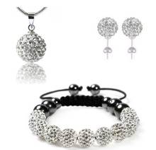 juty4  10mm Mix color white black multicolor    Set Pendant necklace Bracelet Earring studs disco ball crystal 2024 - buy cheap