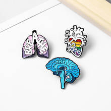 Lung heart brain Organ Brooch Enamel Pin Badge Lapel Pins Skull Medical Human body organs Metal Brooches Jewelry Gifts Spille 2024 - buy cheap