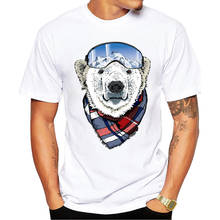 2021 Men's New Fashion Adventurer Bear Design Short Sleeve T-Shirt Cool Animal Printed Tops Hipster Tee Shirts 2024 - buy cheap