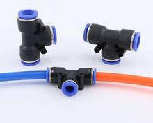 PE 1PCS 4-16MM Pneumatic Fitting For Push In Tee 3-Way Fitting Plastic Pipe Air/Water Hose and Tube Connector 2024 - buy cheap