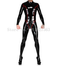 New Arrival Latex Catsuit With Body Line Latex Rubber Coveralls Sexy Bodysuit Attached Latex Feet Socks 2024 - buy cheap