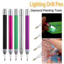 Diy ponto de iluminação broca caneta 5d diamante ferramenta pintura ponto cruz bordado costura acessórios da arte do prego decoração ferramenta 2024 - compre barato