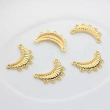 10 unids/lote de abalorios de aleación de Zinc dorado, conector en forma de Luna, para pendientes de borla, accesorios para hacer joyas 2024 - compra barato