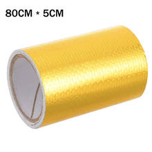 80CM*5CM Auto Car Motorcycle Exhaust Pipe Heat Shield Wrap Tape Foil Heat Insulating Tape Wrap Shield Adhesive Gold 2024 - buy cheap
