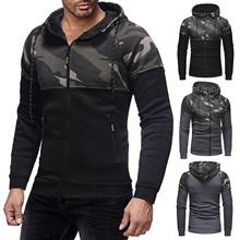 Men Winter Casual Hoodie Sweatshirt Gym Sports Men Casual Slim Long Sleeve Camouflage Zipper Pocket Hooded Hoodie Sweatshirt 2024 - buy cheap