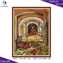 Joy Sunday Van Gogh-Corridor In The Asylum FA096 Counted and Stamped Home Decor Hospital Needlework Cross Stitch kits 2024 - buy cheap