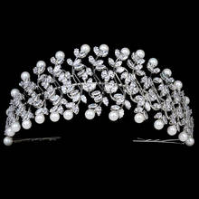 Tiaras e coroa hadiyana acessórios para casamento, de luxo, para festa, pérola, joias para cabelo, zircônia cúbica, bc5171, corona princesa 2024 - compre barato