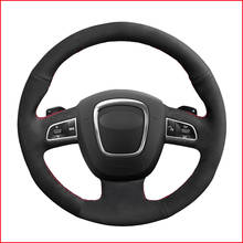 Black Suede DIY Hand-stitched Car Steering Wheel Cover for Audi A4 S4 2005-2012 A6 S6 A8 2006-2011 S8 2007 Seat Exeo 2009-2012 2024 - buy cheap