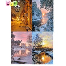 DPF 5D Round/square full Diamond Painting Cross Stitch Snow scene Crafts Diamond Embroidery Mosaic Needlework kits Home Decor 2024 - buy cheap