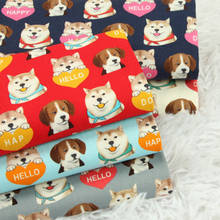 Cartoon dog printed fabric Japanese Cotton cloth for Kimono bag Handmade DIY Clothing 90*110cm 2024 - buy cheap