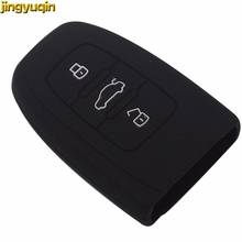 Jingyuqin 3 Buttons Silicone Car Key Case For Audi B6 B7 B8 A4 A5 A6 A7 A8 Q5 Q7 R8 TT S5 S6 S7 S8 SQ5 RS5 Smart Keyless Entry 2024 - buy cheap