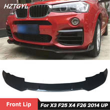 H Style Carbon Fiber Material Front Bumper Spoiler Chin Lip For BMW X3 F25 X4 F26 Sport Car Body Kit 2014 Up 2024 - buy cheap