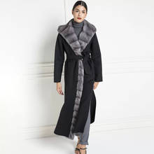 TOPFUR New Real Fur Women Winter Wool Nizi Coat With Mink Fur Black Coat With Hood Lapel Collar Slim Natural Mink Fur 2024 - buy cheap