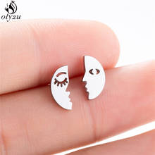 Oly2u Simple Minimalist Moon Stud Earrings Crescent Half Moon Earring Stainless Steel Jewelry Accessorie boucle d'oreille 2024 - buy cheap