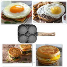 Non-stick Ham Pancake Maker Wooden Handle Suitable for Gas Stove and Induction Cooker 4 Hole Fried Egg Burger Pan Cookware 2024 - buy cheap