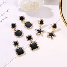Modyle Sweet five-pointed star Round Square flash AAA Zircon earrings simple geometric earring Fashion Jewelry 2024 - buy cheap
