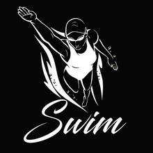 Sportswoman Swim Wall Stickers Swimmer For Swimming Pool Club Decoration Swim Sports Vinyl Murals Vinyl Wall Poster  ov119 2024 - buy cheap