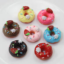 20/50pcs 20MM Resin Donuts Food Accessories Cute Kawaii Food Flatback Cabochons For Phone Deco, Scrapbooking DIY 2024 - buy cheap