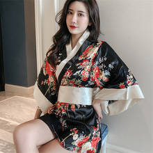 Kimono Dress Women Vintage Floral Print Sexy Yukata Japanese Style Haori Bathrobe Pajamas Nightgown Sleepwear Geisha Costume 2024 - buy cheap