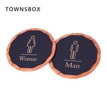 Wall Dia 20cm Mount Man Women Sign Plate Round Acrylic Hotel Restaurant Wash Room Door Signage Wc Toilet Sign Board Wall Sticker 2024 - buy cheap