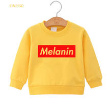 Letras melanin impresso crianças hoodie bonito afro americano pouco preto menina roupas do bebê inverno mais veludo camisola topo 2024 - compre barato