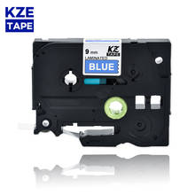 9mm Tze525 White on Blue Laminated Label Tape Cassette Cartridge label ribbon tze tape Tze-525 tze 525 tze525 for P-touch PT 2024 - buy cheap