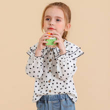 Camisa de algodão feminina para bebês, camiseta solta fina e casual com folha de lótus, estilo escolar, primavera 2020 2024 - compre barato