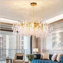 Post-modern Golden Crystal Droplight Nordic Luxury Simple Creative Villa Project Home Bedroom Restaurant 2024 - buy cheap