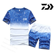 New DAIWA Fishing T Shirt And Fishing Shorts Summer Breathable Quick Dry Snow Dot Fishing Hiking Clothing Outdoor Sport Suits 2024 - buy cheap