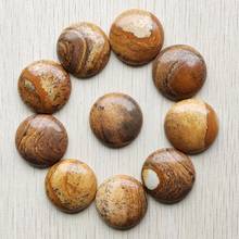 Wholesale 12pcs/lot hight quality natural picture stone round cabochon beads 30mm for jewelry Accessories making free shipping 2024 - compre barato