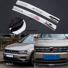 Car Front Outlet Grille Strips Lip Trim For Volkswagen Tiguan MK2 2017 2018 S.Steel 2pcs Upgrade Styling Moulding 2024 - buy cheap