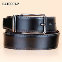 BATOORAP-Cinturón de lujo para hombre, correa de cuero genuino, informal, con hebilla de Pin negro, de negocios 2024 - compra barato