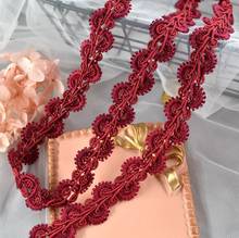 3 Meters 2cm Burgundy Apparel Sewing Fabric DIY Trim Crocheted Lace Fabric Wedding Decration Handmade Accessories Craft 2024 - buy cheap
