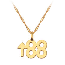 Colar com pingente dourado, 88 ascensão dupla 88 levantar, gargantilha colares para mulheres e homens, joias de rua 2024 - compre barato