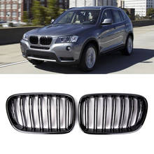 Recambio de rejilla delantera de riñón doble para BMW, accesorio de color negro con acabado mate o brillante, modelos X3 y F25, años 2010 A 2013, 1 par 2024 - compra barato