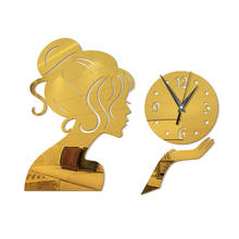 3D DIY Acrylic Wall Clock Fashion Technology Mirror Girl Mirror Stickers Clock Wall Stickers 2024 - buy cheap